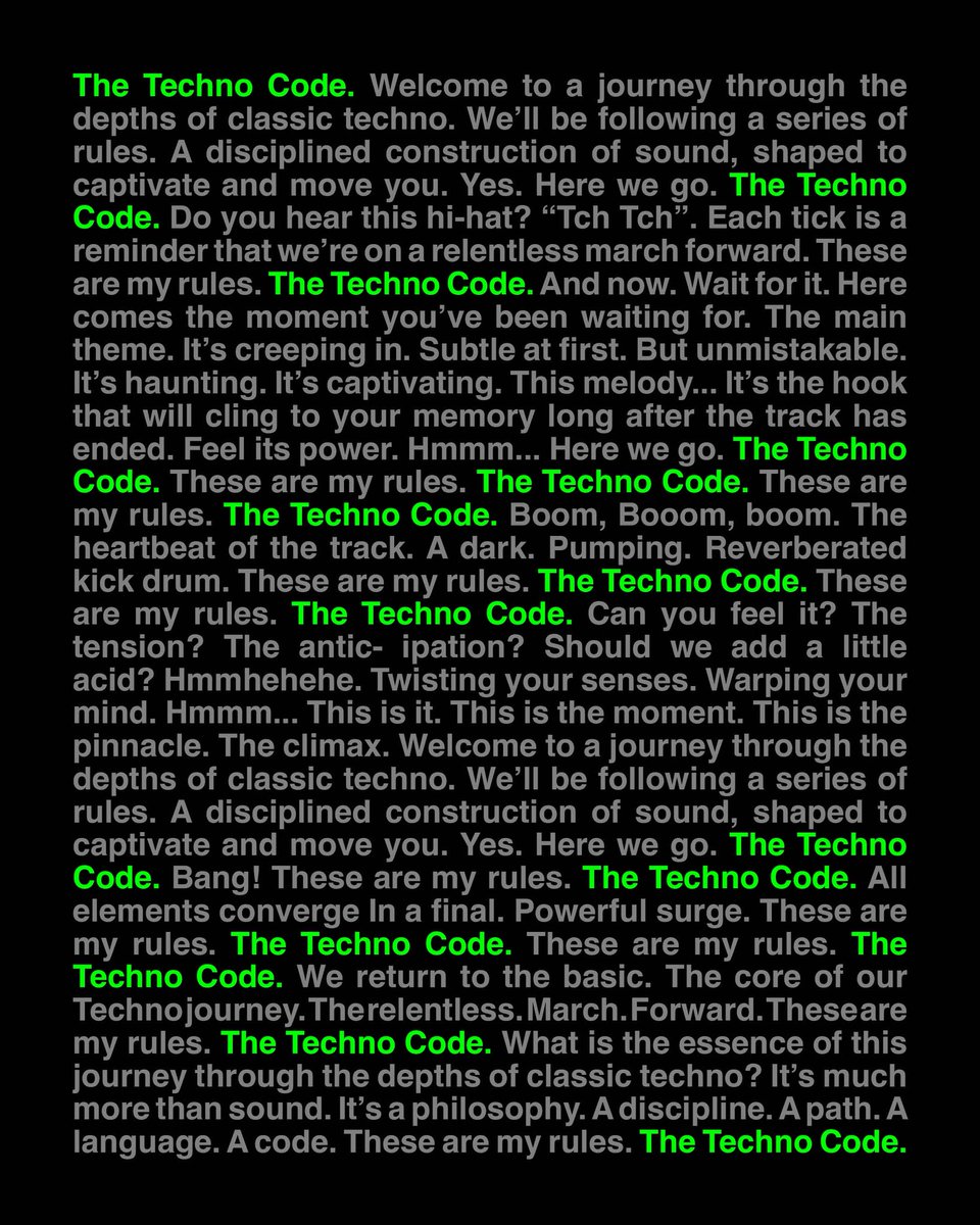 ninetozeromusic's tweet image. The Techno Code lyrics ♻️

ninetozero.link/002

#ninetozero #NTZ #TheTechnoCode #NTZ002 #DisciplineEP