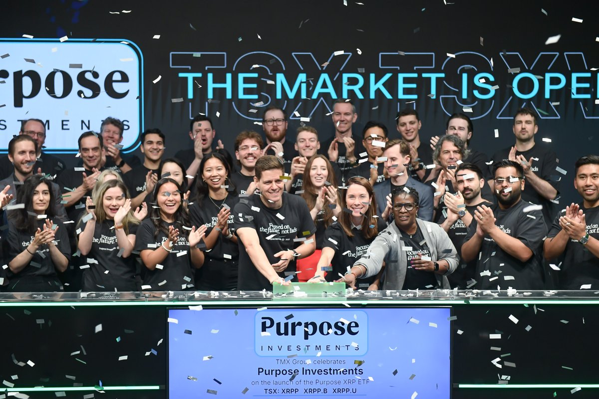 Purpose Investments (@purposeinvest) on Twitter photo Creating a better financial future for Canadians, one fund at a time 🇨🇦
We opened the <a href="/tsx_tsxv/">Canada's Markets</a> to celebrate the launch of the Purpose #XRP ETF, $XRPP, offering exposure to the #blockchain changing the face of cross-border payments.
Learn more here: purposeinvest.com/funds/purpose-… Creating a better financial future for Canadians, one fund at a time 🇨🇦
We opened the <a href="/tsx_tsxv/">Canada's Markets</a> to celebrate the launch of the Purpose #XRP ETF, $XRPP, offering exposure to the #blockchain changing the face of cross-border payments.
Learn more here: purposeinvest.com/funds/purpose-…