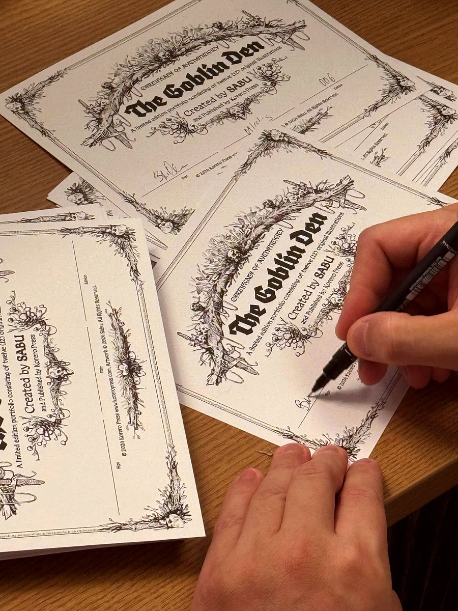 This is the printed edition of my story "The Goblin Den" now extended with 4 extra pages!
It’s a high-quality hardcover, with prints fit for framing and a signed certificate. Grab your copy of this limited run and support my first published book!
koreropress.com/the-goblin-den
