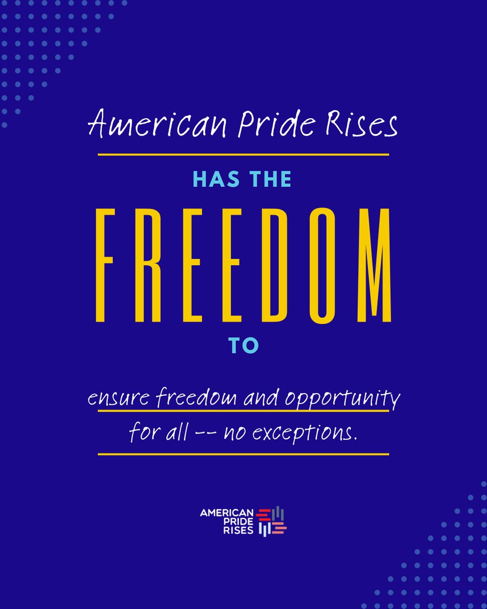 APR_Network's tweet image. American Pride Rises has the freedom to protect and defend DEI. Executive Orders don&apos;t change our mission or the law.  

Create your Freedom To at bit.ly/thefreedomto #FreedomTo #EquityDriven #BusinessForGood