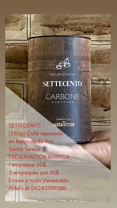 Tomando pedidos para la semana que viene. Reserva tu Barrilito al 04242939280. Si tienes en casa un minibar, Settecento es el complemento perfecto, al lado del ron 1796 de Santa Teresa.