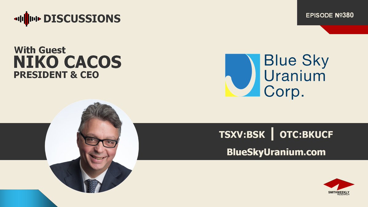 SmithWeekly (@smithweekly) on Twitter photo Mr. Niko Cacos of #Argentina #uranium project developer <a href="/blueskyuranium1/">Blue Sky Uranium</a> talks market, JV with COAM to advance the Ivana uranium #vanadium deposit towards feasibility study & potential production, $BSK plans, regional exploration, community work and more: youtu.be/ndDQ641xtIc Mr. Niko Cacos of #Argentina #uranium project developer <a href="/blueskyuranium1/">Blue Sky Uranium</a> talks market, JV with COAM to advance the Ivana uranium #vanadium deposit towards feasibility study & potential production, $BSK plans, regional exploration, community work and more: youtu.be/ndDQ641xtIc
