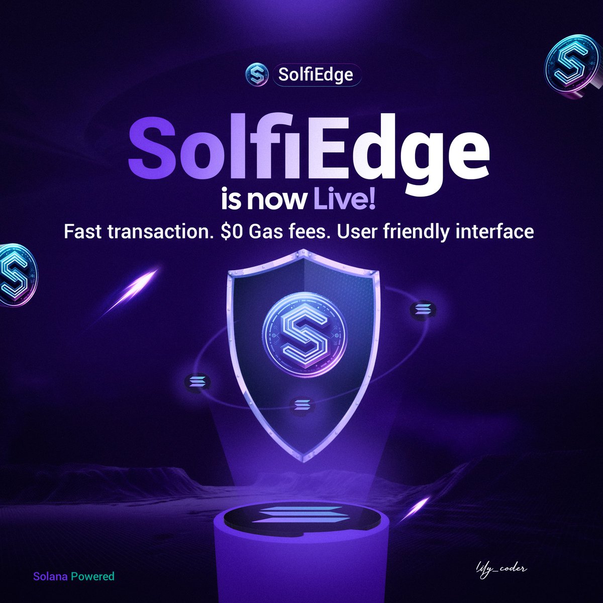 Introducing SolfiEdge – a fictional crypto wallet designed for the future of finance.

I designed this concept to showcase how clean branding + bold visuals can bring Web3 products to life.

Need promo designs,  UI for your Web3/NFT/crypto project?
  I’m open to gigs and collabs