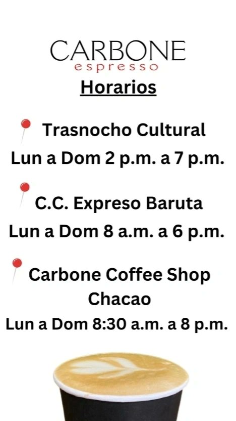 Es hora del cafecito después de almuerzo. Si ruedas por Caracas, toma una pausa en los puntos Carbone. ¿Un Espresso tonic?
