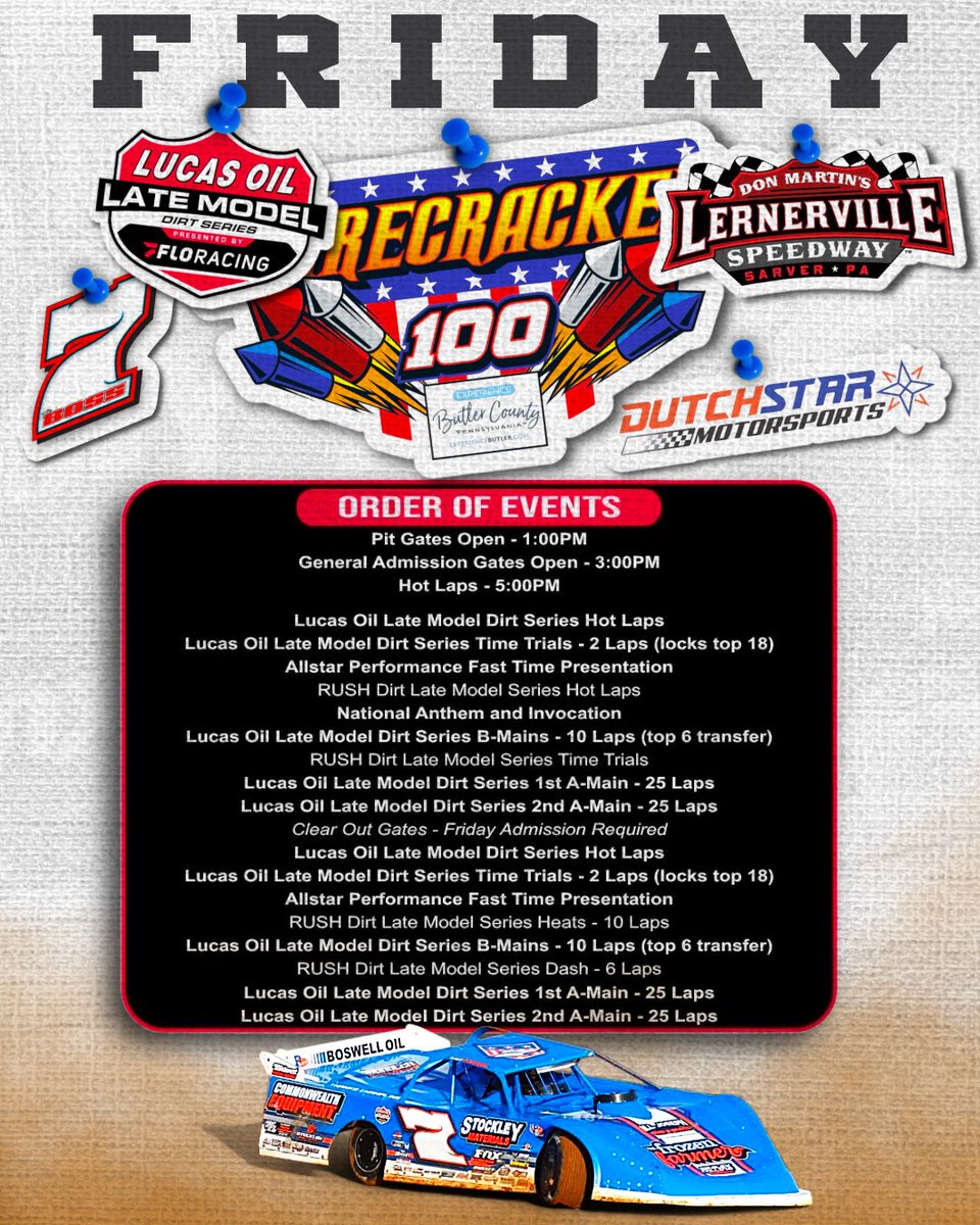 RossRobinsonRacing (@rracing7) on Twitter photo ๐งจ <a href="/lucasdirt/">#๐๐๐ฐ๐ฎ๐๐๐ถ๐ฟ๐ ๐</a> Firecracker 100 Prelim Night!
๐ <a href="/Lernerville/">Lernerville Speedway</a>
๐บ <a href="/FloRacing/">FloRacing</a>
๐ฑ <a href="/MyRacePass/">MyRacePass</a> ๐งจ <a href="/lucasdirt/">#๐๐๐ฐ๐ฎ๐๐๐ถ๐ฟ๐ ๐</a> Firecracker 100 Prelim Night!
๐ <a href="/Lernerville/">Lernerville Speedway</a>
๐บ <a href="/FloRacing/">FloRacing</a>
๐ฑ <a href="/MyRacePass/">MyRacePass</a>
