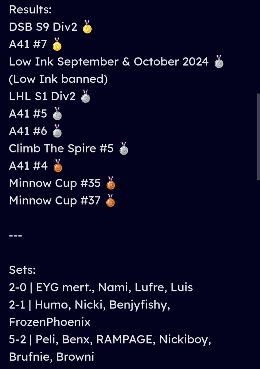 After around 1.5 years, I'm a free agent again.

Looking for a LUTI Div 3/4 team.

Timezone: CEST
Callouts: German/English

More information in DM :)

Retweets appreciated &lt;3