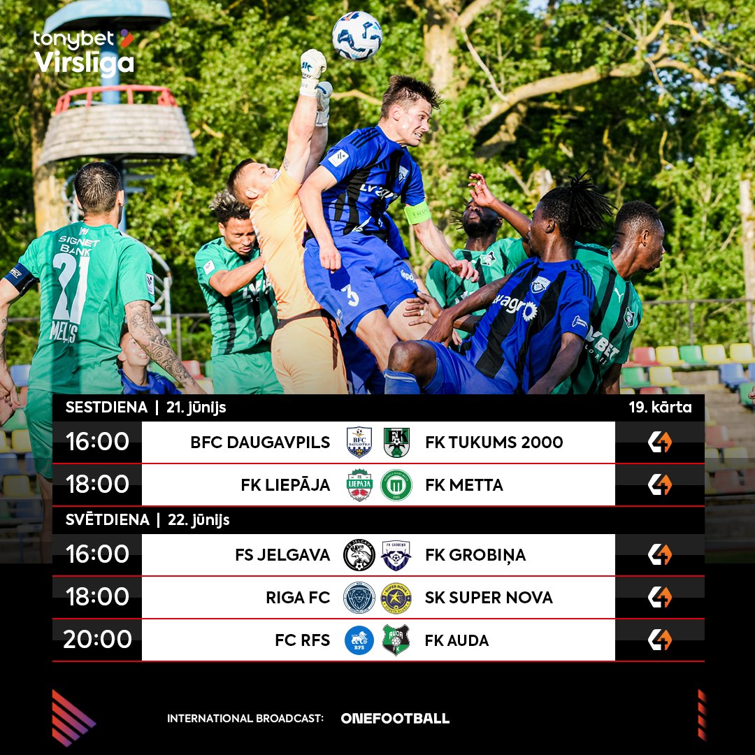 🤩Klāt trešais spēļu aplis!

✅Neaizmirsti iesniegt savas prognozes Virslīgas prognožu spēlē 👉tonybetvirsliga.lv/prognozu-spele/
✅Līdz rītdienas plkst. 16:00 neaizmirsti noformēt savu #VirsligaFantasy sastāvu 👉fantasy.tonybetvirsliga.lv/home
✅Iegādājies biļetes uz spēlēm un visu spēļu