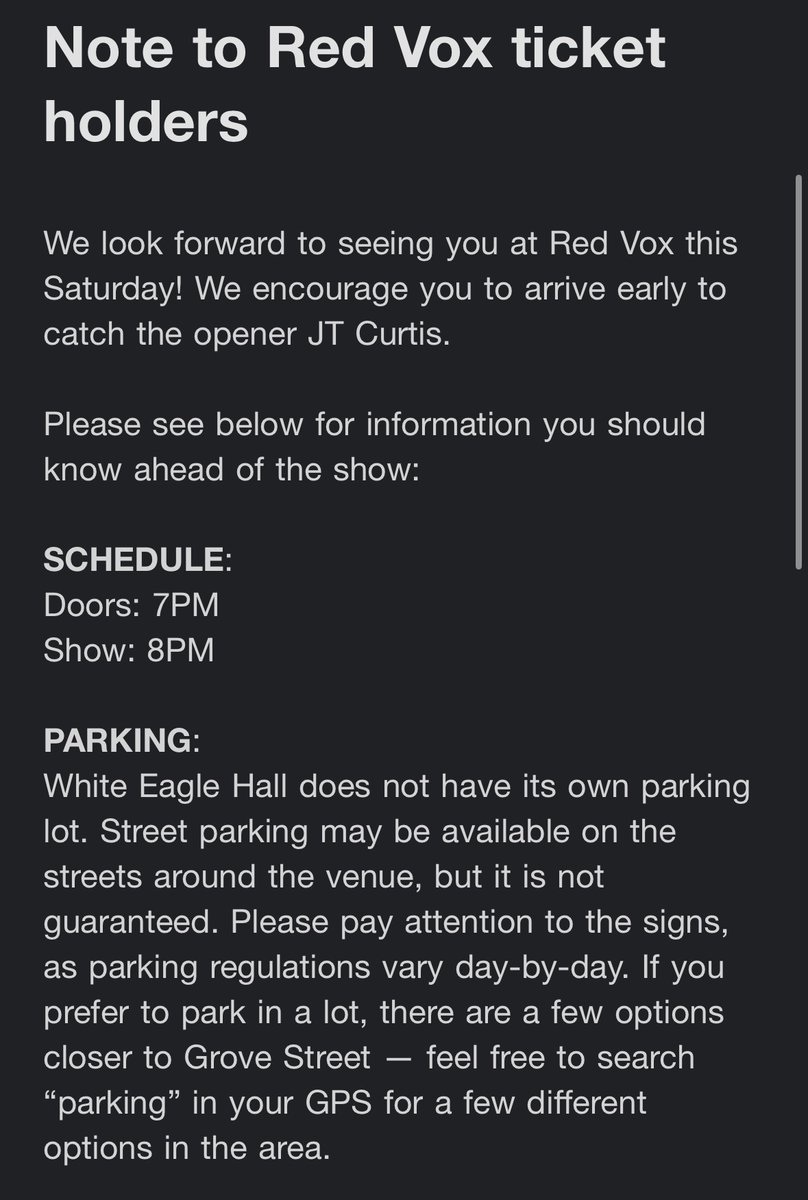 STR4NDED_'s tweet image. 📢 || email sent out by white eagle hall for saturday’s show!
bag and coat checks will be available (bag checks mandatory if backpack-sized or bigger), and concert photos are encouraged to be tagged with #whiteeaglehall!
