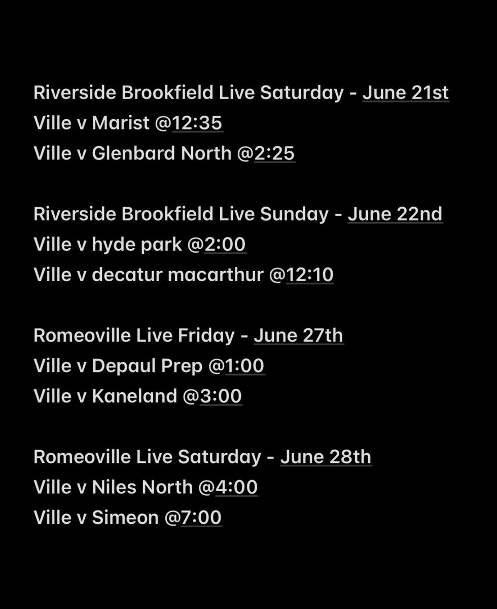 Romeoville Live Summer Schedule