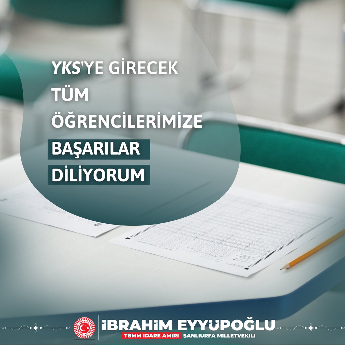 ✏️  📔 Hedeflerine ulaşmak için büyük emek harcayan tüm öğrencilerimize, Cumartesi ve Pazar günü yapılacak Yükseköğretim Kurumları Sınavı'nda (YKS) yürekten başarılar diliyorum. Allah emeklerini boşa çıkarmasın, zihin açıklığı versin.

Bu vesileyle kıymetli hemşehrilerimize de