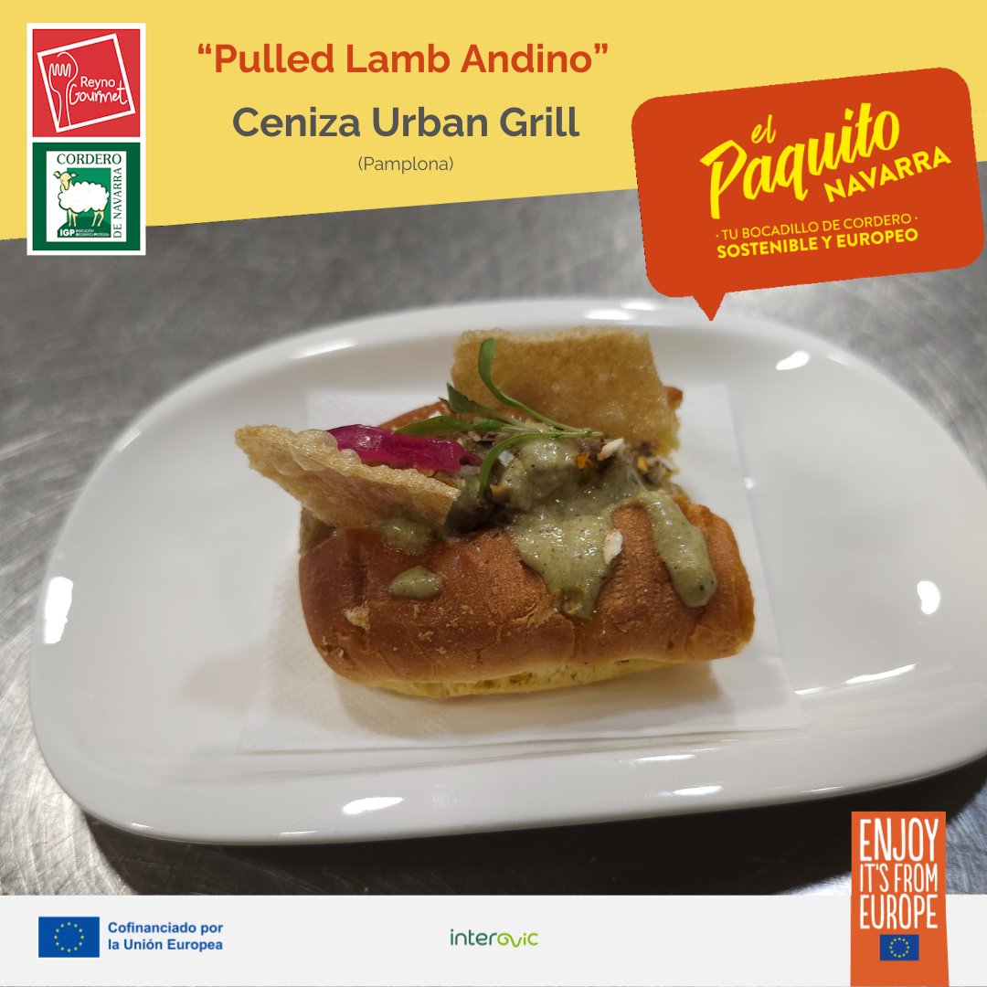 🥖 "Ruta del Paquito" de <a href="/interovic/">@Interovic</a> con IGP Cordero de Navarra - <a href="/ReynoGourmet/">reynogourmet</a>
¡Hasta el día 30 de junio!

🍽  Ceniza Urban Grill 
“Pulled Lamb Andino”
(Paseo Buztintxuri, nº 12 bj. Pamplona)