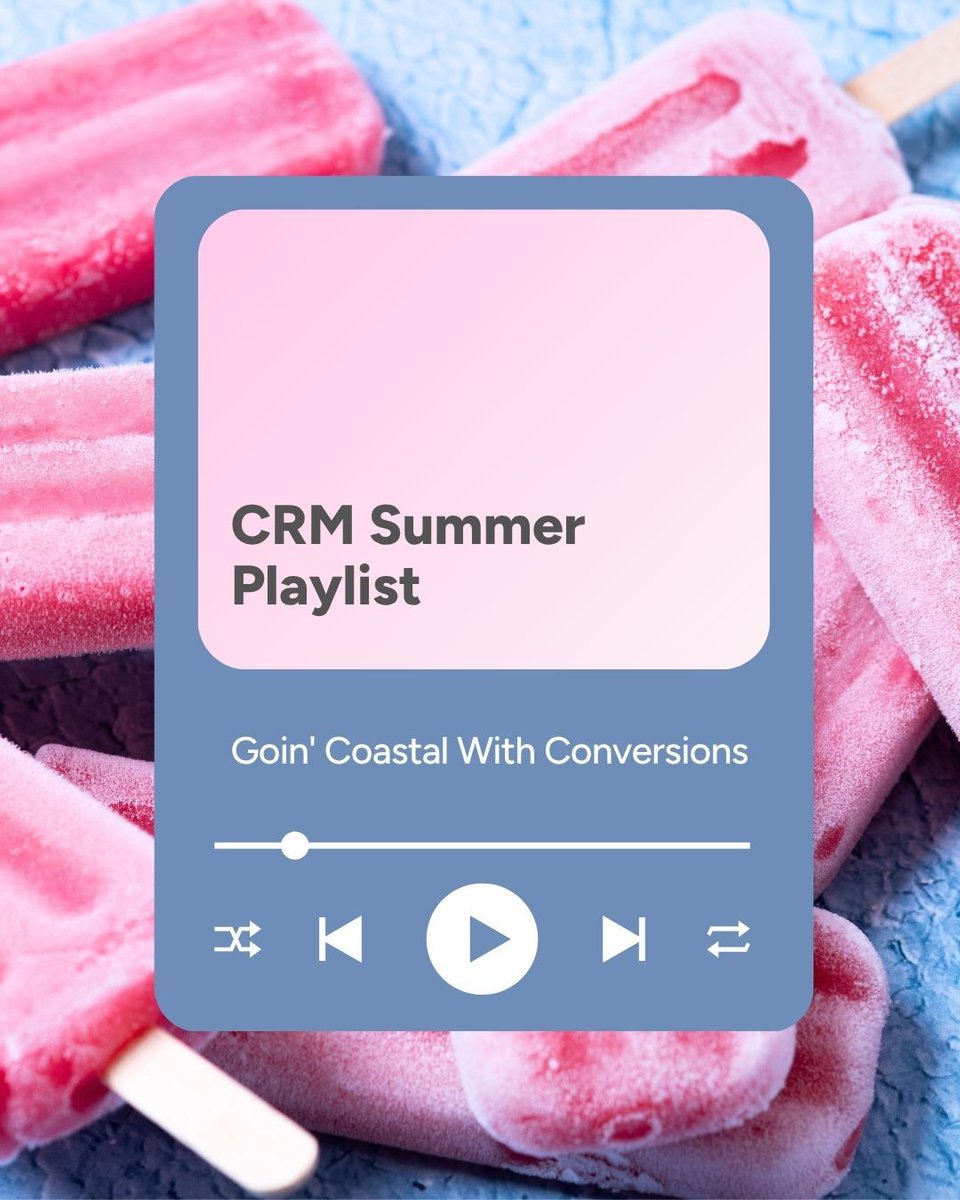 Happy summer! Here's our CRM summer list for your reading pleasure ...
Hot Leads &amp; Cool Vibes 
Pipeline Party
Goin' Coastal With Conversions
Full Funnel, Full Heart