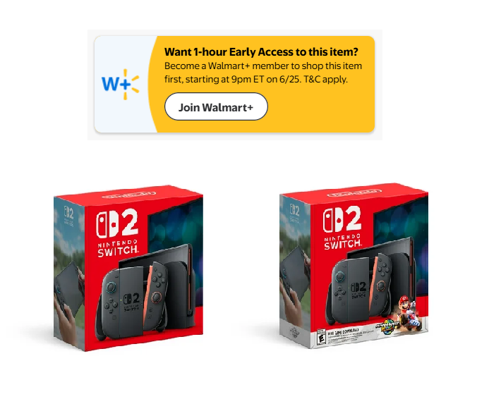 Nintendo Switch 2 and Bundle Consoles will be available to Walmart