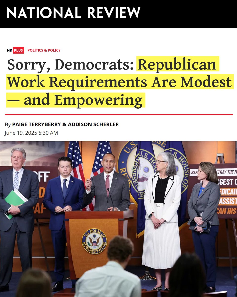 THE ONE BIG BEAUTIFUL BILL 

📰 <a href="/NRO/">National Review</a>: Sorry, Democrats: Republican Work Requirements Are Modest — and Empowering