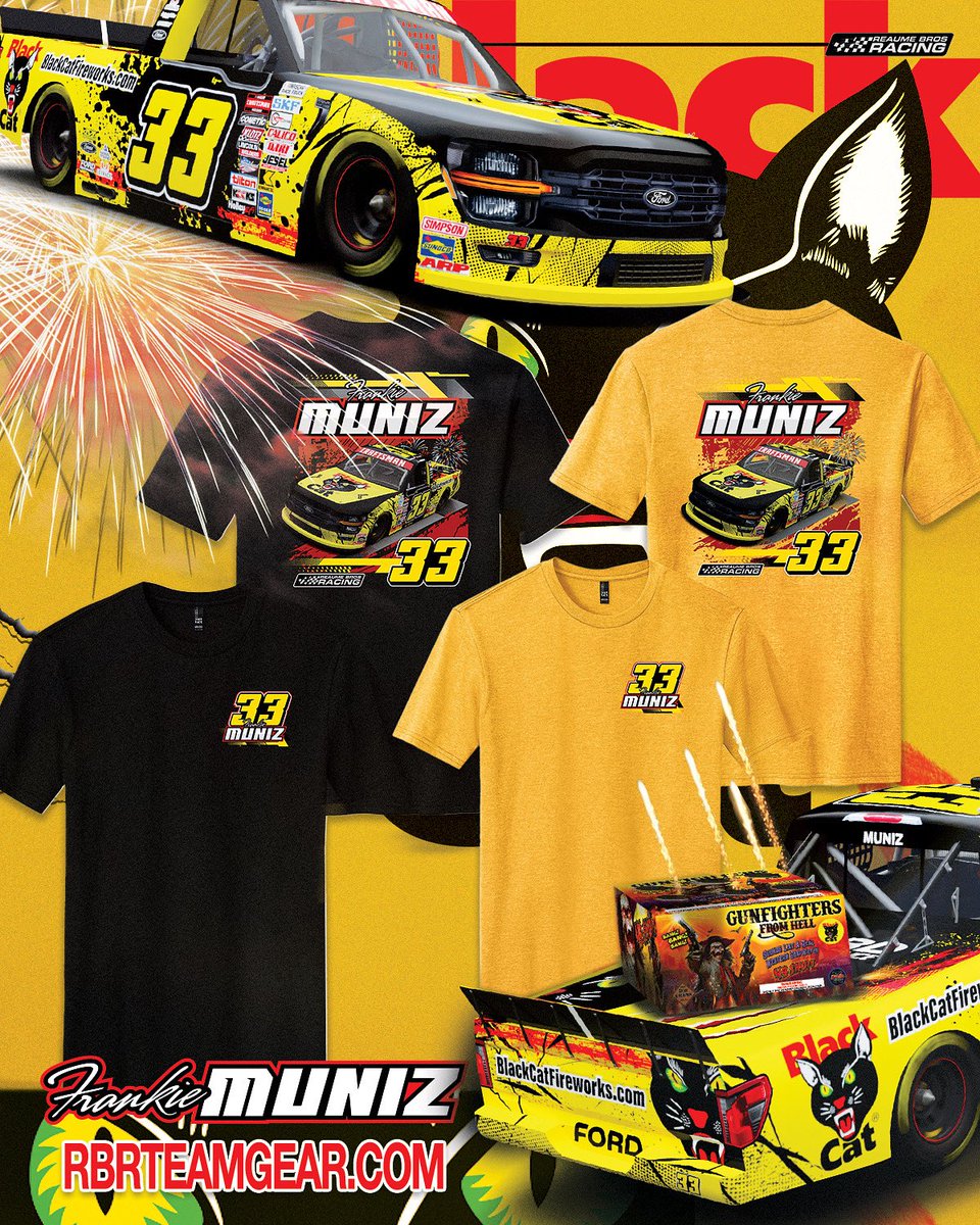 Reaume Brothers Racing (@rbr_teams) on Twitter photo You asked for them! <a href="/frankiemuniz4/">frankie muniz</a> x Black Cat Fireworks T-Shirts are now available on rbrteamgear.com
#rbr | #fordperformance You asked for them! <a href="/frankiemuniz4/">frankie muniz</a> x Black Cat Fireworks T-Shirts are now available on rbrteamgear.com
#rbr | #fordperformance