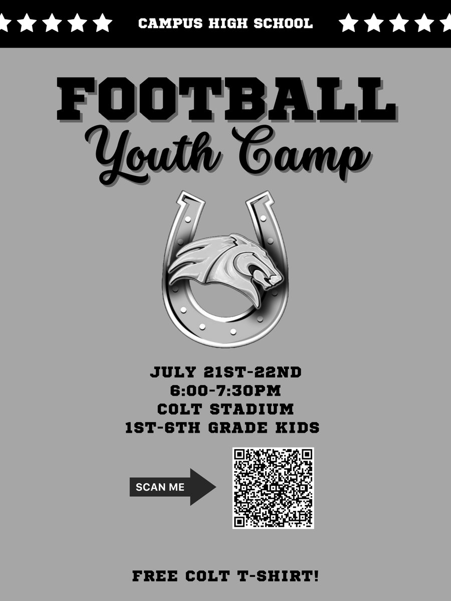Colt Football Community Camps

Middle School Team Camp Info:

Brett Marrs: Haysville West
bmarrs@usd261.com

Dexter Davis: Haysville Middle
dedavis@usd261.com

Haysville Junior Colt Youth Camp:

Grades 1-6 

Please register ASAP by the provided QR Code.