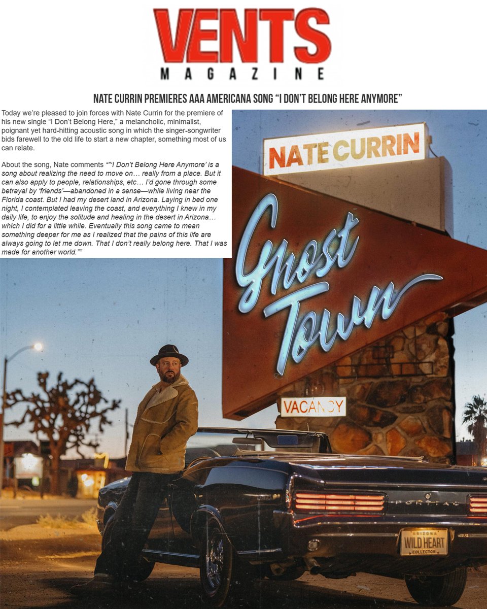 .<a href="/ventsmagazine/">Vents Magazine</a> premieres new <a href="/natecurrin/">Nate Currin</a> song “I Don’t Belong Here," writing that it's "a melancholic, minimalist, poignant yet hard-hitting acoustic song... bids farewell to the old life to start a new chapter." 

Listen here exclusively: ventsmagazine.com/2025/06/20/nat…