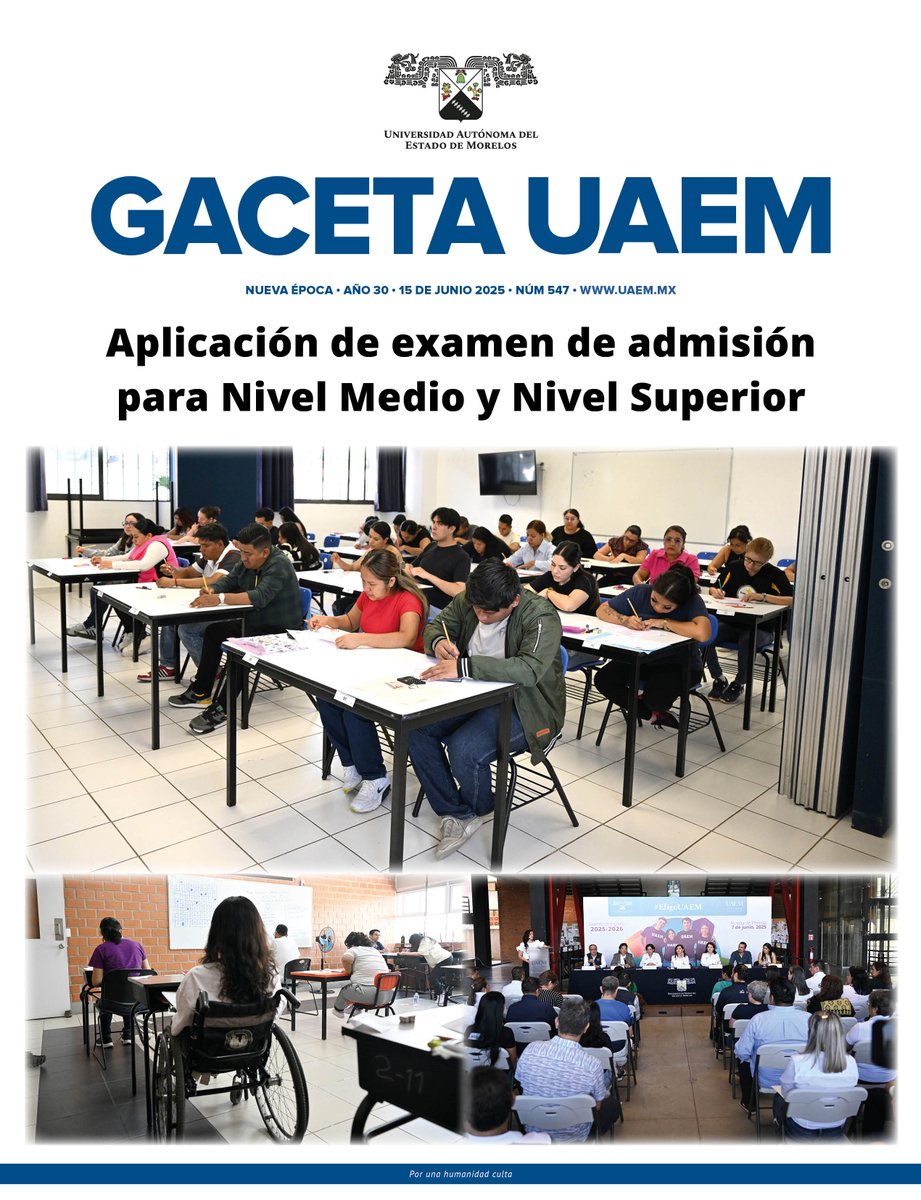 Te invitamos a explorar las últimas noticias, artículos y logros de nuestra comunidad universitaria en la edición 547 de la #GacetaUAEM
¡Consulta, descarga y mantente informado e informada!
Accede en 🔗gacetavirtual.uaem.mx