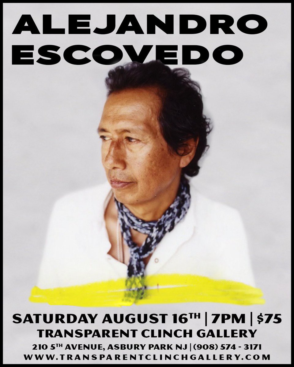 Transparent_AP's tweet image. Alejandro Escovedo is coming to the Transparent Clinch Gallery on Saturday , August 16 ! ⭐️⭐️⭐️ Presale on Monday June 23 at 10am EST . Sign up for the Transparent Clinch Gallery email list for first dibs on the access code . Public on sale Tuesday June 24 at 10am EST .