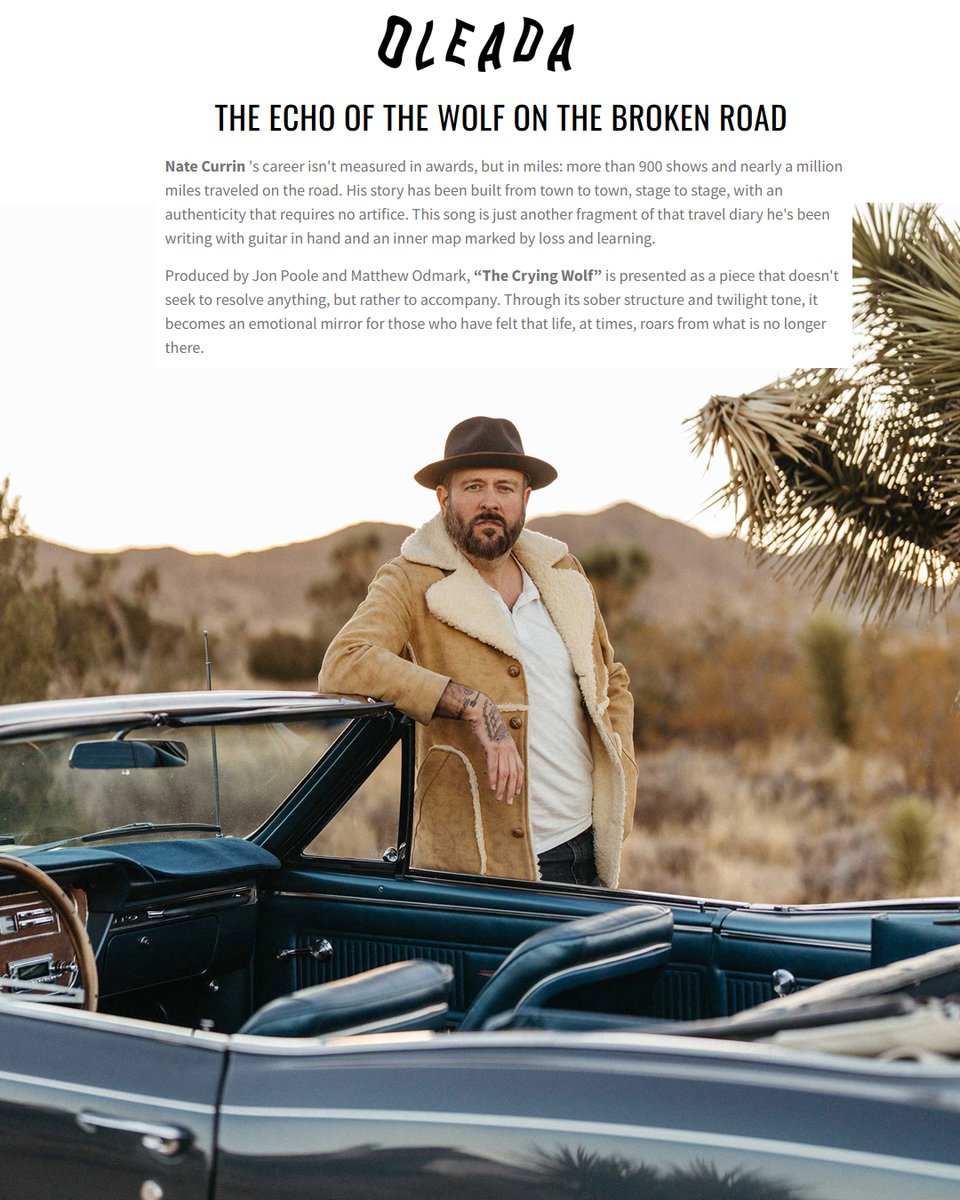 .<a href="/OleadaIndie/">Oleada Indie</a> features new <a href="/natecurrin/">Nate Currin</a> single "The Crying Wolf," writing that he " continues his journey through the soundscapes of the American South, between folk roots and a rock-tinged country that doesn't seek anything new but sincerity."

oleadaindie.com/el-eco-del-lob…