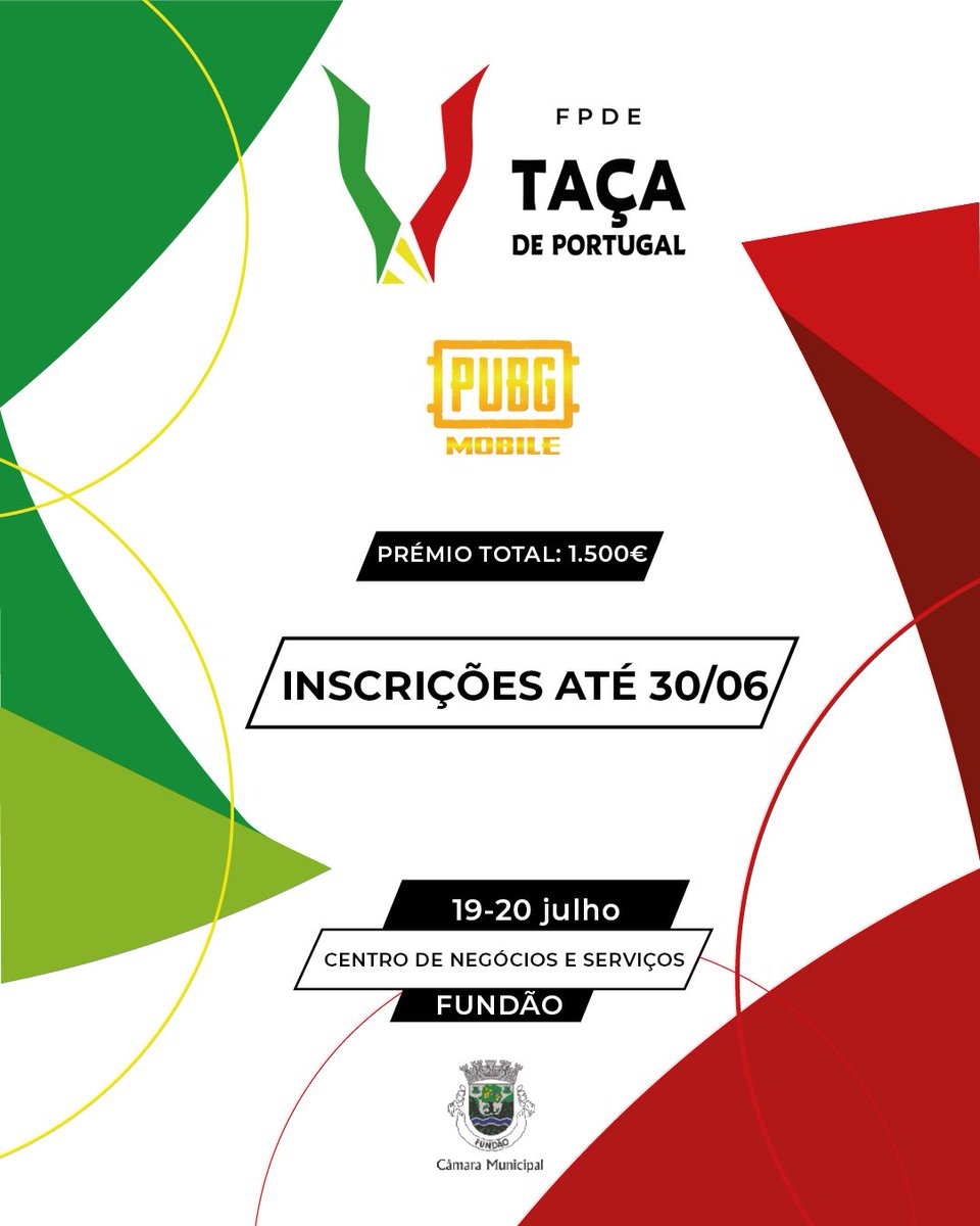 Federação Portuguesa de Esports (@fpdeoficial) on Twitter photo ‼️ 🏆Taça de Portugal 2025 - PUBG Mobile - Alterações🚨
🗓️ As inscrições foram prolongadas até dia 30/06 !
🎮 A data do qualificador online agendado para dia 05/07!
✍️ Aproveita esta oportunidade, inscreve-te em: bit.ly/Form_TPPUBGM20…
📄 Consulta o regulamento atualizado: ‼️ 🏆Taça de Portugal 2025 - PUBG Mobile - Alterações🚨
🗓️ As inscrições foram prolongadas até dia 30/06 !
🎮 A data do qualificador online agendado para dia 05/07!
✍️ Aproveita esta oportunidade, inscreve-te em: bit.ly/Form_TPPUBGM20…
📄 Consulta o regulamento atualizado: