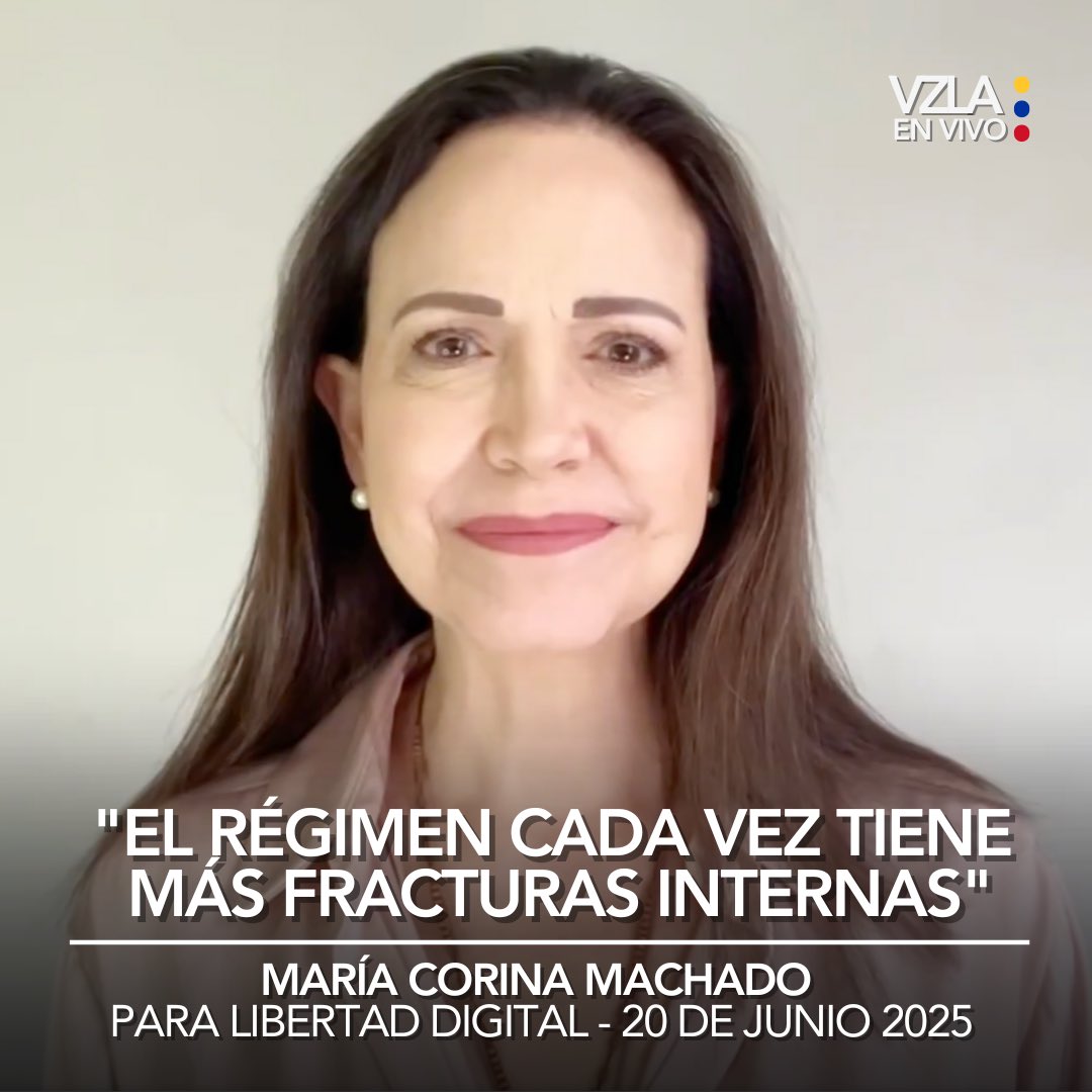 Rafael Santiago (@santiagorafa11) on Twitter photo 🇻🇪 “El régimen cada vez tiene más fracturas internas” dice María Corina Machado (<a href="/MariaCorinaYA/">María Corina Machado</a>) al recibir Premio Libertad 2025 de <a href="/libertaddigital/">Libertad Digital</a>
“Hagamos el último gran esfuerzo coordinado que nos conduzca a caída de la tiranía” pide a ciudadanos dentro y fuera de Venezuela. 🇻🇪 “El régimen cada vez tiene más fracturas internas” dice María Corina Machado (<a href="/MariaCorinaYA/">María Corina Machado</a>) al recibir Premio Libertad 2025 de <a href="/libertaddigital/">Libertad Digital</a>
“Hagamos el último gran esfuerzo coordinado que nos conduzca a caída de la tiranía” pide a ciudadanos dentro y fuera de Venezuela.