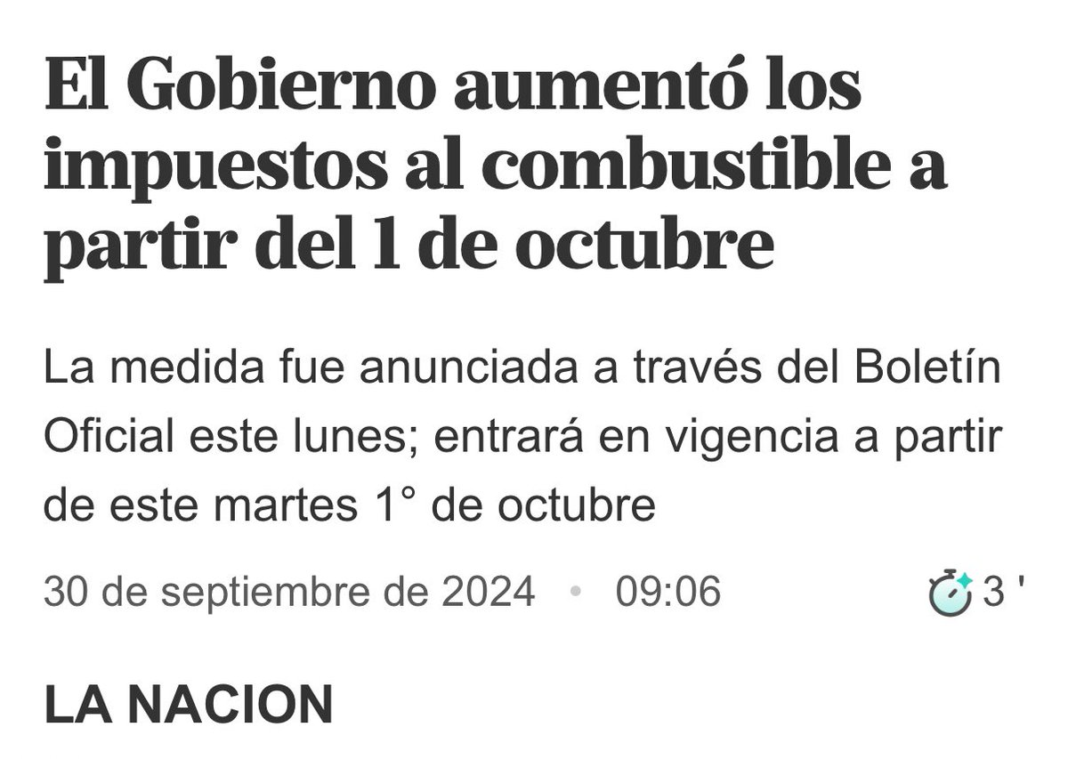 El IVA lo aumentó Cavallo (el ÍDOLO de Milei) y el impuesto al COMBUSTIBLE lo viene aumentando Milei desde que asumió.

 💀💀💀