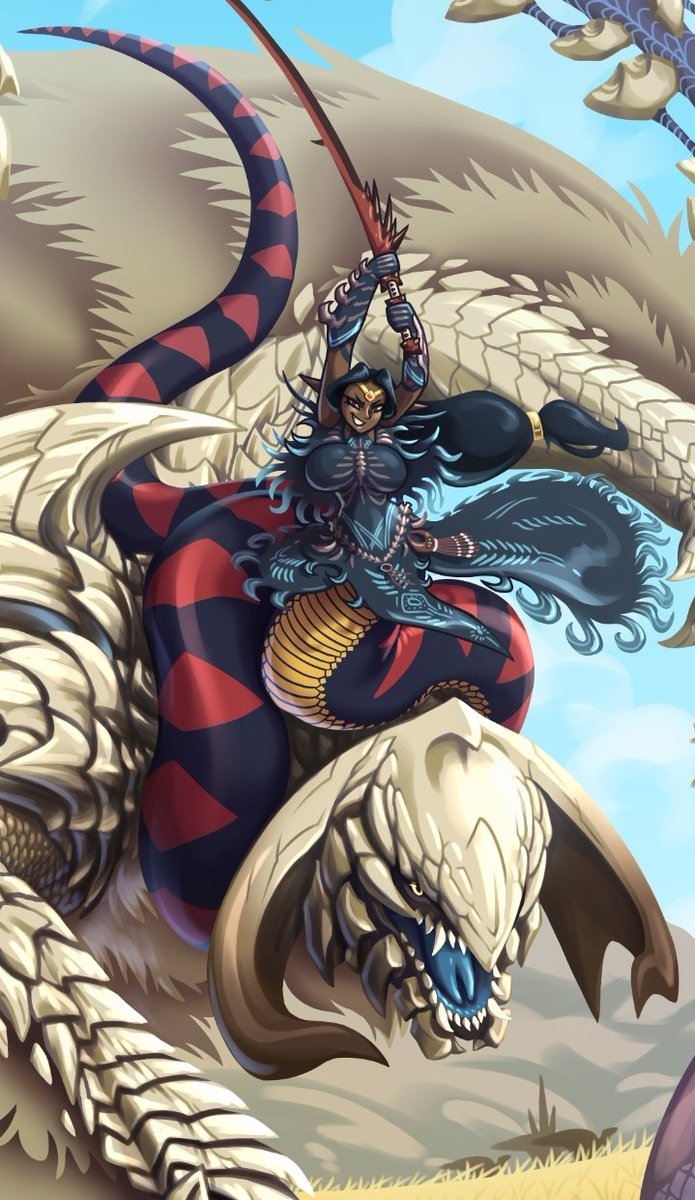 Kawarex99's tweet photo. Second version with #lamia hunters 💜⛓🐉⛓💜

#MonsterHunter #MHWilds  #Commission https://t.co/xtfUz2EenD