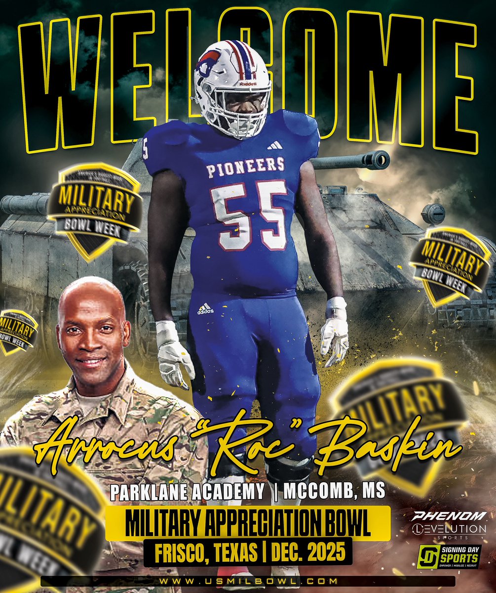 Arrocus Roc Baskin, Welcome to The Military Appreciation Bowl this December at The Ford Center home of the Dallas Cowboys.