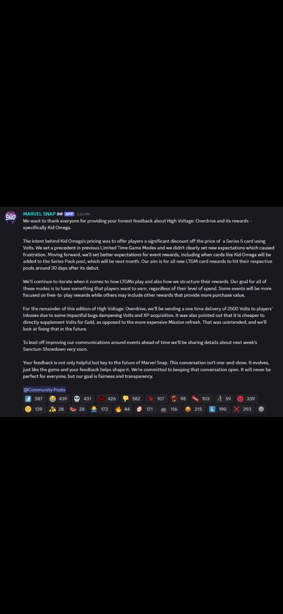 Well we now know what to expect with the “new-age” of Marvel Snap and Second Dinner.

Massive yikes #MARVELSNAP