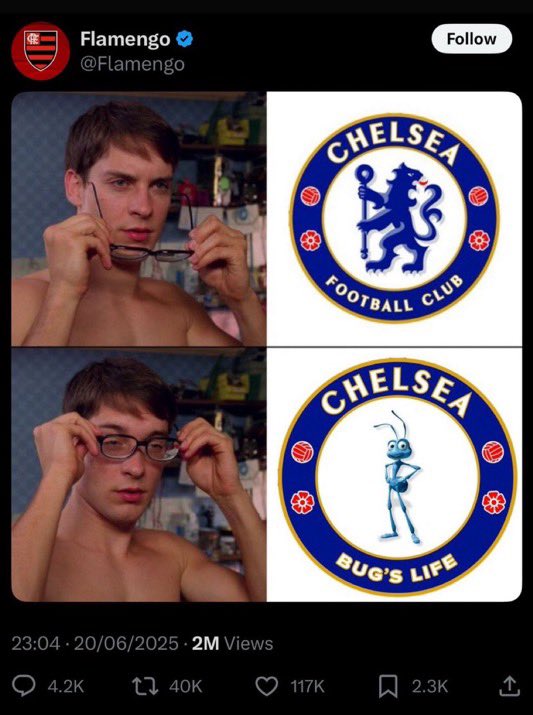 Flamengo admin cooked Chelsea fans, their admin AND Cole Palmer then deleted the post like nothing happened 😭🔥 

For those who missed the chaos, here’s the full thread with screenshots of the deleted post 🧵🪡