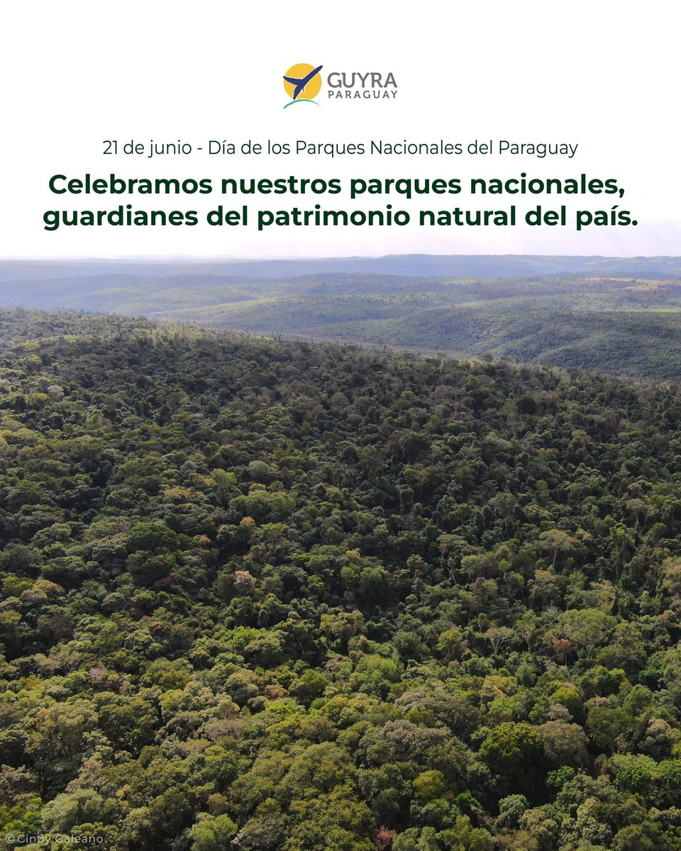 🌿Día de los Parques Nacionales
Estos espacios protegen nuestra biodiversidad y promueven el disfrute y la educación ambiental.
💚Desde Guyra Paraguay apoyamos su gobernanza y conservación junto a actores clave.

🏞️Conocé más en:
🔗 visitparaguay.travel/subexperiences…