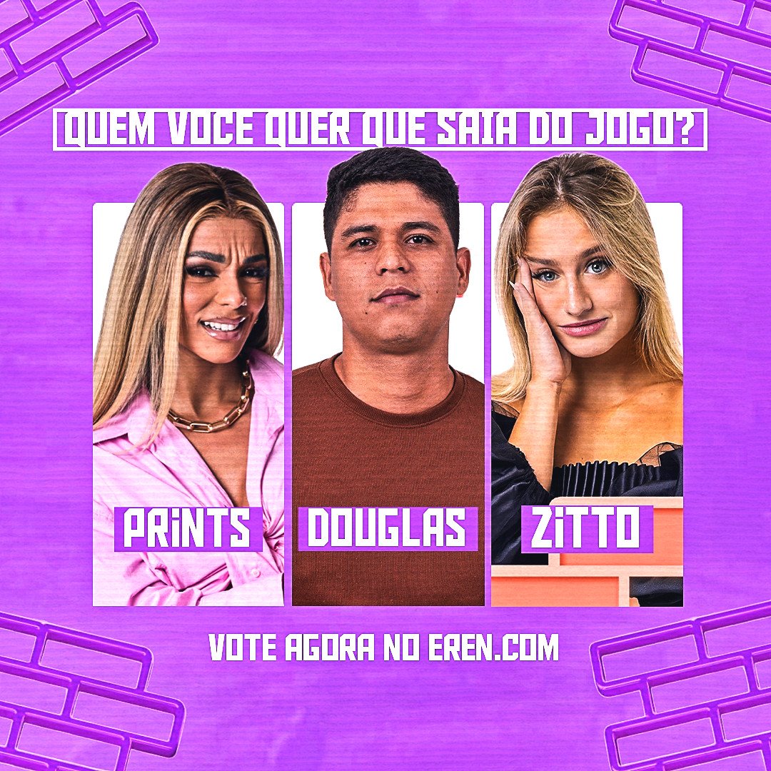 oranchoreality's tweet image. 12° PAREDÃO: QUEM DEVE SAIR?

🗳️ VOTO DA TORCIDA: eren.com.br/votar/60432
⏰ votem até as 19h45.

@euprints 🪼
@DouglasJr500 🌳
@ttdozitto 🪩

❌ O mais votado está eliminado, boa sorte aos concorrentes.