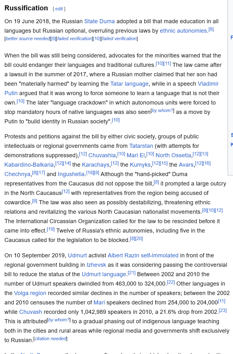 H3L3M3S3's tweet photo. @ConnieLingus123 But in #russia there are 100 languages ​​of ethnic groups that are slowly being eradicated by pressure from the Kremlin.Demonstrations and petitions against the law on mandatory russian language took place in 12 russian regions. #Tatarstan #Chuvasia #Chechnya
#Razin #Udmurt https://t.co/kFzFdmkSaZ