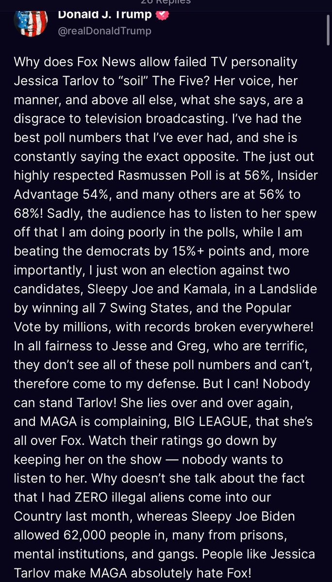 Trump Rips Jessica Tarlov! Finally!

It's well deserved. She has been a liar for years on the show!