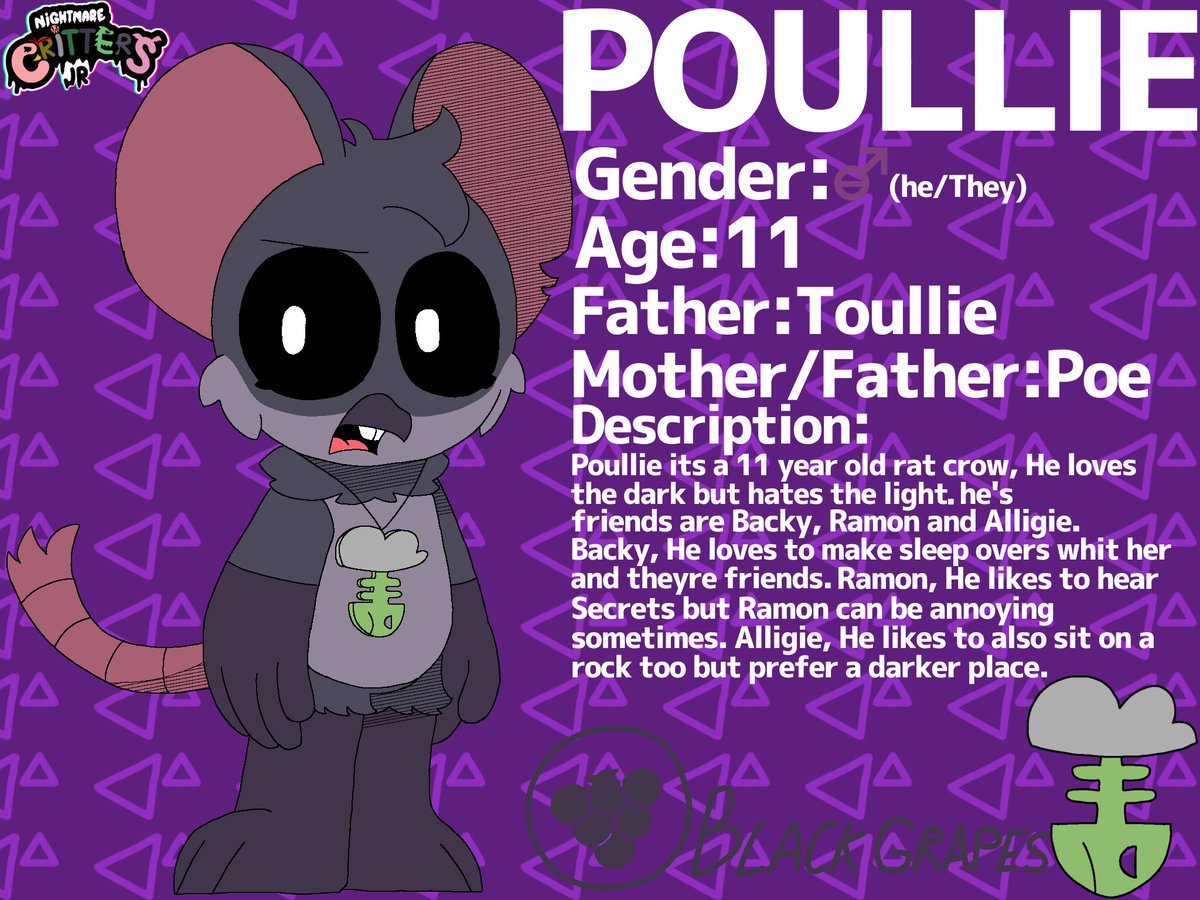 RoshTheRacoon8's tweet image. Nightmare Critters JR 3/4

Poullie!

#NightmareCritters #NightmareCrittersAU #NightmareCrittersJR #Poullie