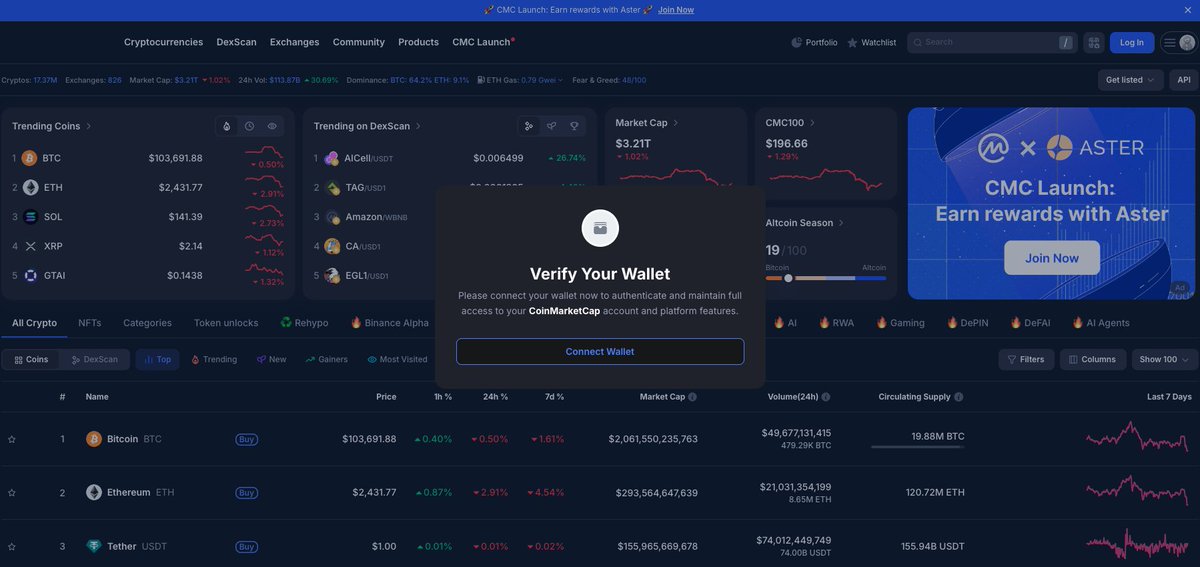 Arabic Whales-حيتان العرب 🐳 (@arabicwhales) on Twitter photo 🚨 تنبيه
هناك تقارير تفيد بأن الواجهة الأمامية لـ <a href="/CoinMarketCap/">CoinMarketCap</a> قد تم اختراقها ويحاول المخترق خدع المستخدمين لربط محافظهم
انتبه 🚨 تنبيه
هناك تقارير تفيد بأن الواجهة الأمامية لـ <a href="/CoinMarketCap/">CoinMarketCap</a> قد تم اختراقها ويحاول المخترق خدع المستخدمين لربط محافظهم
انتبه