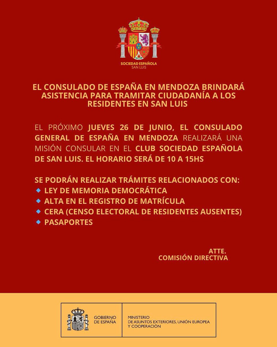 Misión consular en San Luis
