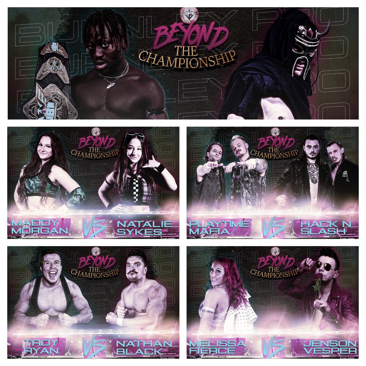 Ben 🐸 (@benrogerson_) on Twitter photo TOMORROW <a href="/burnleyprowres/">Burnley Pro Wrestling</a> @ Turf Moor Stadium
▫️Airborne Championship: NADJEI (c) vs. GORGON
▫️MADDY MORGAN vs. NATALIE SYKES
▫️PLAYTIME MAFIA vs HACK N SLASH
▫️TROY RYAN vs. NATHAN BLACK
▫️MELISSA FIERCE vs. JENSON VESPER
T1X: eventbrite.co.uk/e/burnley-pro-… TOMORROW <a href="/burnleyprowres/">Burnley Pro Wrestling</a> @ Turf Moor Stadium
▫️Airborne Championship: NADJEI (c) vs. GORGON
▫️MADDY MORGAN vs. NATALIE SYKES
▫️PLAYTIME MAFIA vs HACK N SLASH
▫️TROY RYAN vs. NATHAN BLACK
▫️MELISSA FIERCE vs. JENSON VESPER
T1X: eventbrite.co.uk/e/burnley-pro-…