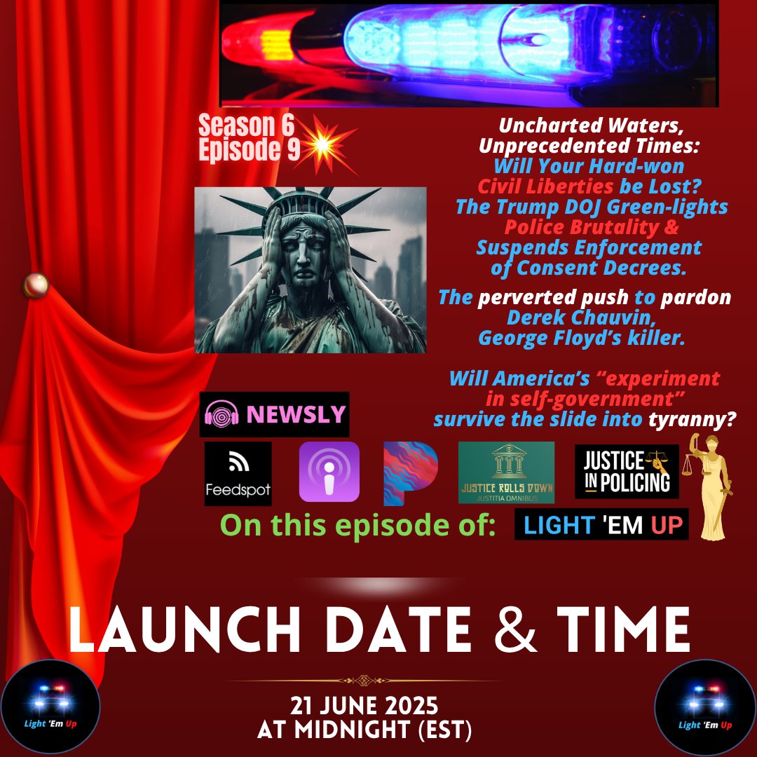 📷
DROPPING tonight at 12 midnight (EST).   

We continue our intense focus on how the Rule of law and democracy are being endangered.  Democracy hangs in the balance and is under constant daily attack — threatened on every front. 

buzzsprout.com/823981/episode…