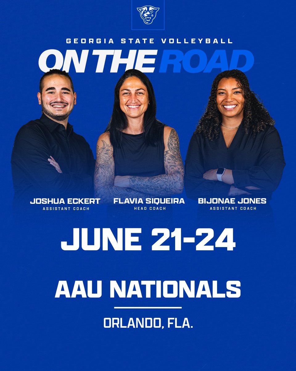 GSU_CourtVB's tweet image. Georgia State ---> Orlando, Fla.
Keeping their 👀s on the future at the AAU Nationals
#LightItBlue | #TheStateWay
