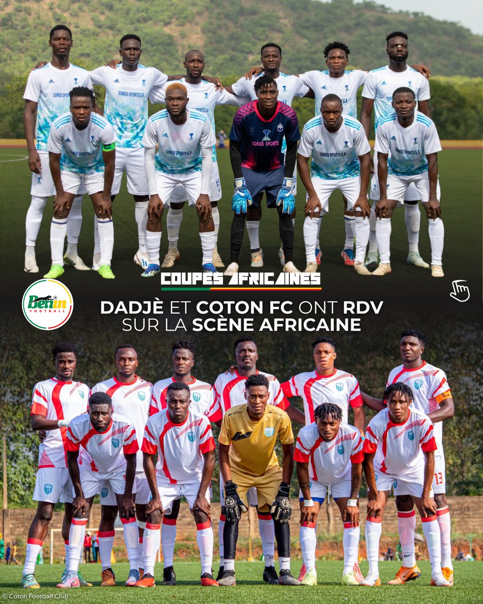 FootballBenin's tweet photo. 🇧🇯💙𝗗𝗔𝗗𝗝𝗘̀ 𝗙𝗖 𝗘𝗧 🩵𝗖𝗢𝗧𝗢𝗡 𝗙𝗖 : 𝗟𝗘 𝗖𝗔𝗟𝗘𝗡𝗗𝗥𝗜𝗘𝗥 𝗗𝗘𝗦 𝗘́𝗣𝗥𝗘𝗨𝗩𝗘𝗦 𝗔𝗙𝗥𝗜𝗖𝗔𝗜𝗡𝗘𝗦 𝟮𝟬𝟮𝟱-𝟮𝟬𝟮𝟲 𝗦𝗘 𝗣𝗥𝗘́𝗖𝗜𝗦𝗘 ! 🌍
Rendez-vous en septembre pour soutenir ces deux clubs dans leur quête africaine ! ✨
#CAFCL #CAFCC #DadjèFC #CotonFC #FootballBeninois