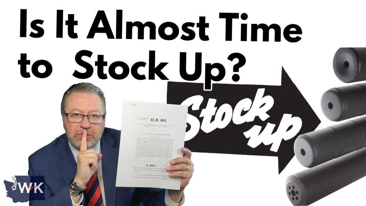 What everyone in Washington (and other civilian disarmament states) should know about suppressors and why you might want to stock up later this summer.  youtu.be/1oCW37THyfM
