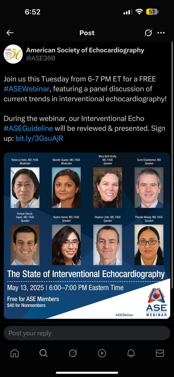 Perry Wengrofsky, MD ๐ฎ๐ฑ ๐๏ธ (@pwengrofskymd) on Twitter photo Belated big thanks to <a href="/ASE360/">American Society of Echocardiography</a> for #ASEWebinar State of Interventional #echofirst !
Grateful for my mentors <a href="/KKoulogiannis/">Kosta Koulogiannis</a> Leo Marcoff O'Neil Mason <a href="/LindaGillamMD/">Linda Gillam MD, MPH, MACC, FASE, FAHA, FESC</a>
<a href="/hahn_rt/">RTHahnMD</a> <a href="/nishath_quader/">Nishath Quader, MD</a> <a href="/PDXHeartValveMD/">Scott Chadderdon</a> <a href="/EGarciaSayan/">Enrique Garcia-Sayan, MD, FACC, FASE</a> <a href="/SLittleMD/">Stephen Little, MD</a> <a href="/PWesslyMD/">Priscilla Wessly</a> <a href="/HamidNadira/">Nadira Hamid</a> Belated big thanks to <a href="/ASE360/">American Society of Echocardiography</a> for #ASEWebinar State of Interventional #echofirst !
Grateful for my mentors <a href="/KKoulogiannis/">Kosta Koulogiannis</a> Leo Marcoff O'Neil Mason <a href="/LindaGillamMD/">Linda Gillam MD, MPH, MACC, FASE, FAHA, FESC</a>
<a href="/hahn_rt/">RTHahnMD</a> <a href="/nishath_quader/">Nishath Quader, MD</a> <a href="/PDXHeartValveMD/">Scott Chadderdon</a> <a href="/EGarciaSayan/">Enrique Garcia-Sayan, MD, FACC, FASE</a> <a href="/SLittleMD/">Stephen Little, MD</a> <a href="/PWesslyMD/">Priscilla Wessly</a> <a href="/HamidNadira/">Nadira Hamid</a>