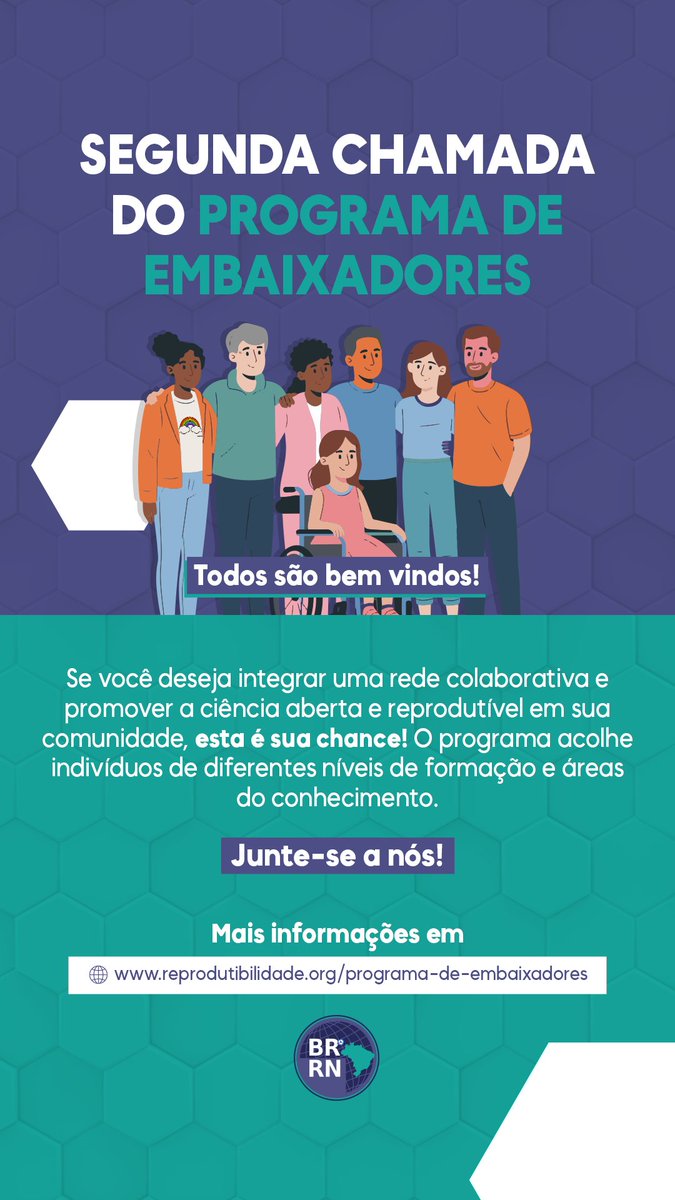 RedeBrRepro's tweet image. A segunda chamada do Programa de Embaixadores está aberta! ✨

Se você se interessa por reprodutibilidade e ciência aberta, independente da sua formação ou área de atuação, este programa é para você! Todos são bem-vindos na nossa rede.

Mais informações: reprodutibilidade.org/blog.