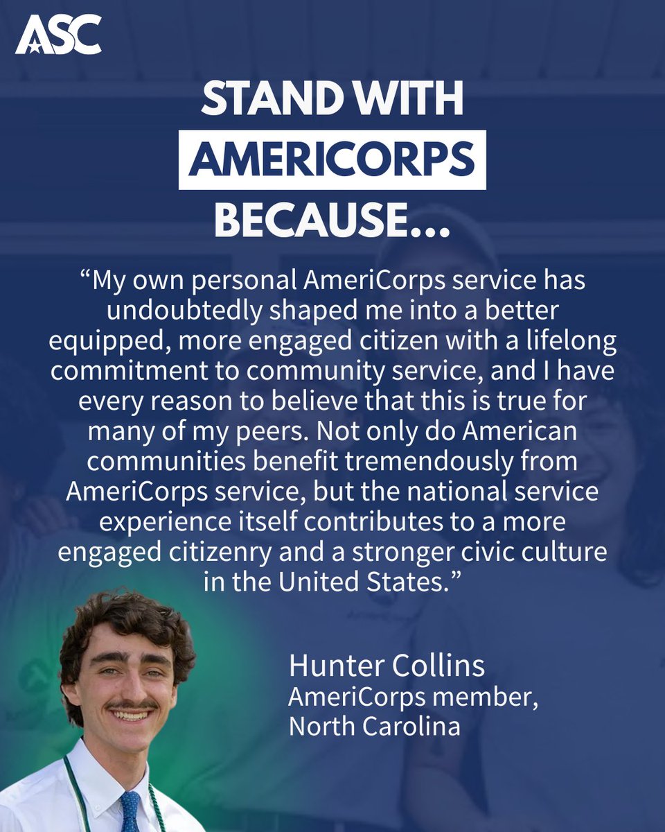 “Not only do American communities benefit tremendously from AmeriCorps service, but the national service experience itself contributes to a more engaged citizenry and a stronger civic culture” —Hunter Collins, AmeriCorps member, North Carolina

Read more: citizen-times.com/story/opinion/…