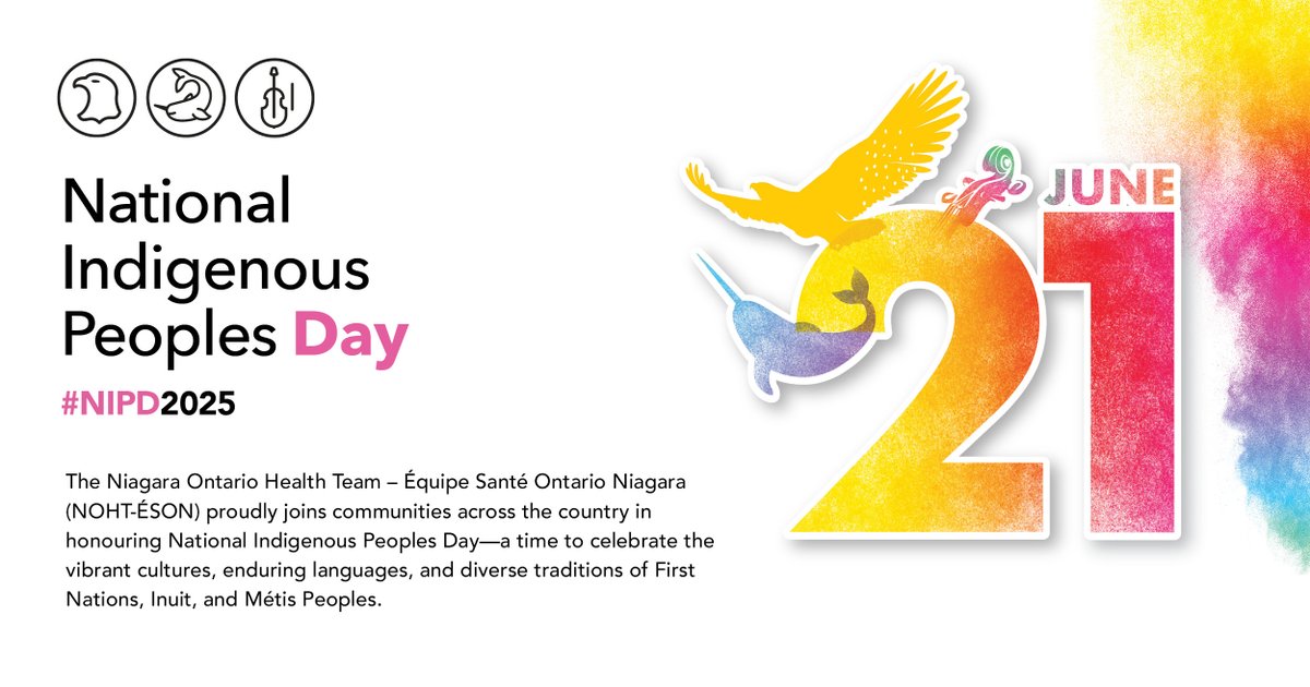 As we mark National Indigenous Peoples Day on June 21, the NOHT-ÉSON reflects, honours, and recommits to centring Indigenous voices and advancing culturally safe care.

Read our full statement - ow.ly/fA8g50We8xE
#NIPD2025 #IndigenousHealth #Niagara