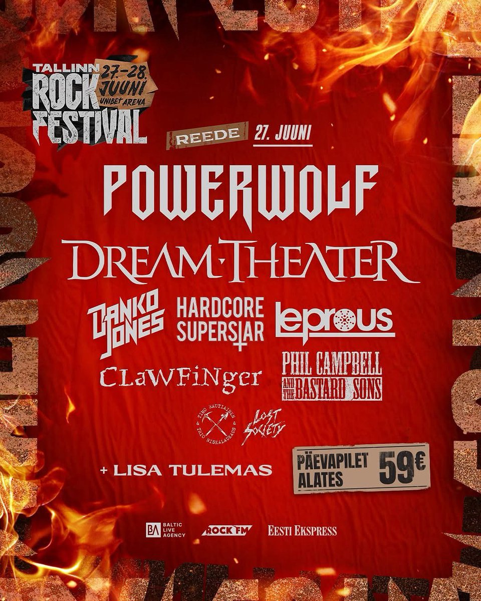 ESTONIA!

We can’t wait to play Tallinn Rock Festival a week today alongside a killer line up !