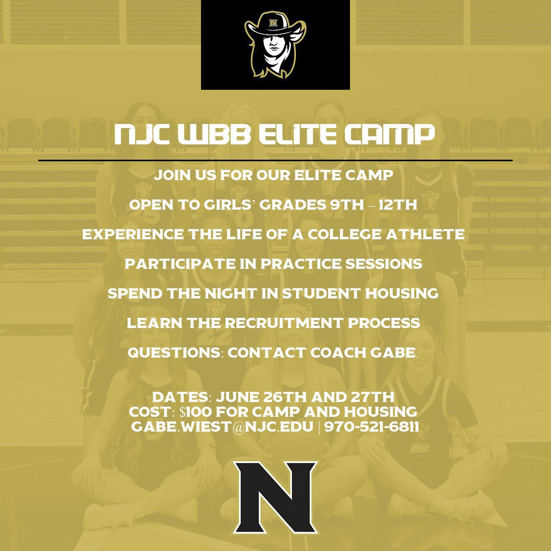 CoachBMoton's tweet image. First Elite camp at Northeastern Juco in Sterling, Colorado

- Skills Training
- Recruitment Process insight to help know what college coaches are looking for
- Team Play 
- Overnight stay in student housing 
- PowerPoint presentation 
- Team Bonding 
- Open to any state