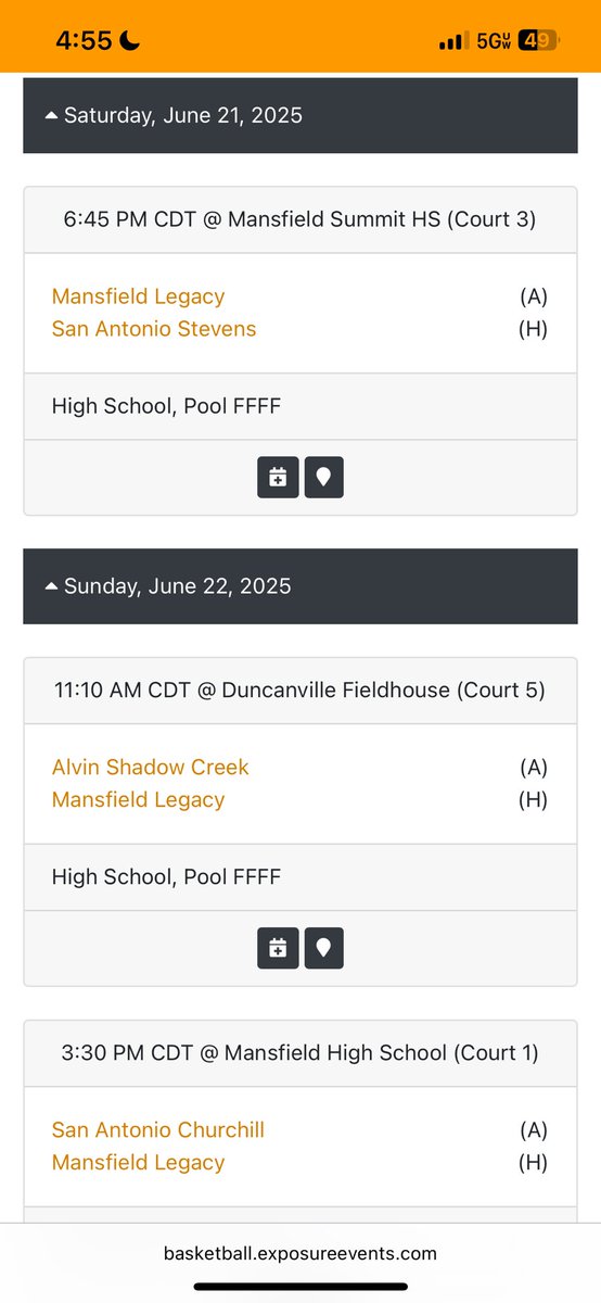 Here’s my TABC schedule for this weekend. Let’s hoop!🔥